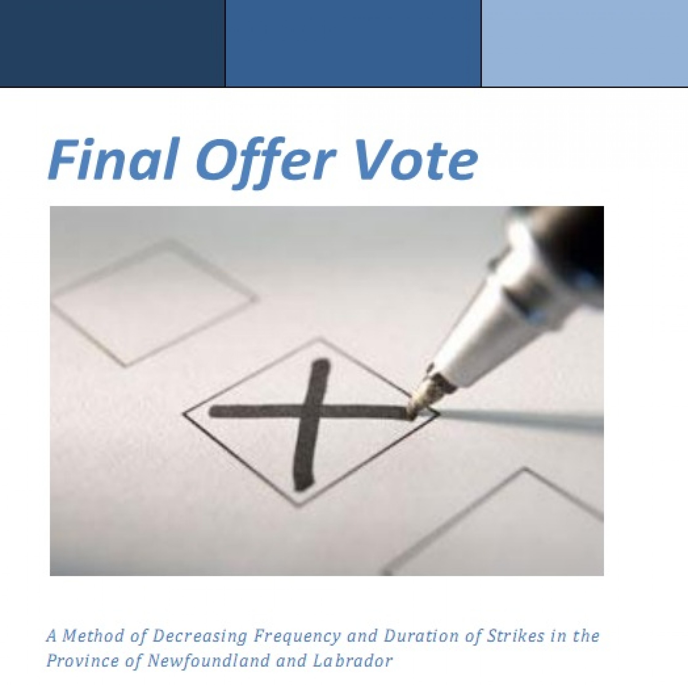 Final Offer Vote Statutory Provisions in NL