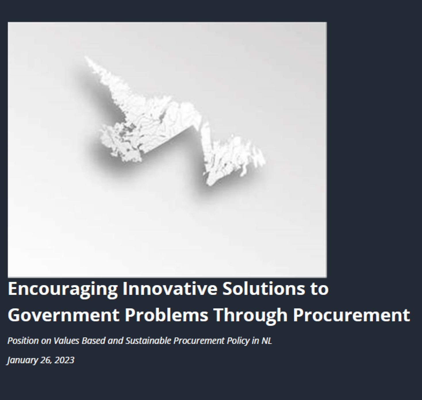 Encouraging Innovative Solutions to Government Problems Through Procurement
